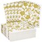 100-Pack Decorative Floral Paper Napkins - Disposable White and Gold Napkins for Wedding Reception, Birthday, Anniversary Party Supplies (6.5x6.5 In)